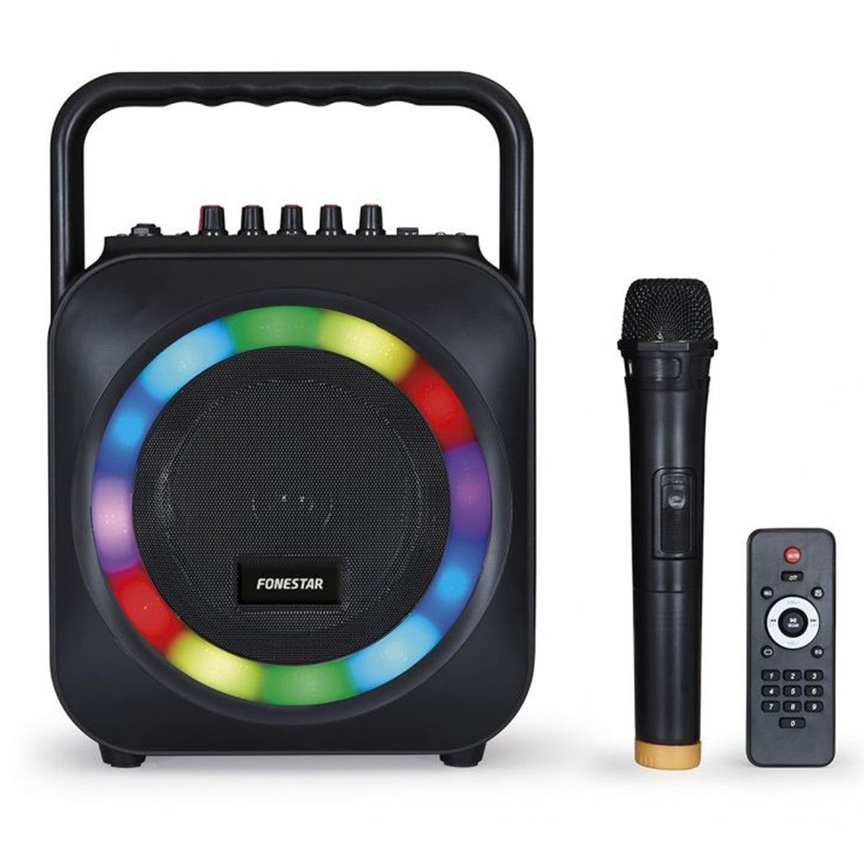 Altavoz portatil fonestar box - 35led bluetooth - karaoke - usb - sd - microfono inalambrico - 35w rms