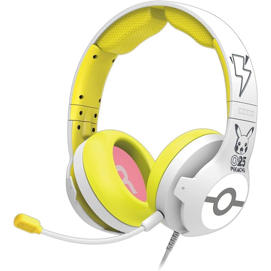 Auriculares micro gaming hori pro pikachu pop white supraural - 40mm - jack 3.5mm - cancelacion de ruido