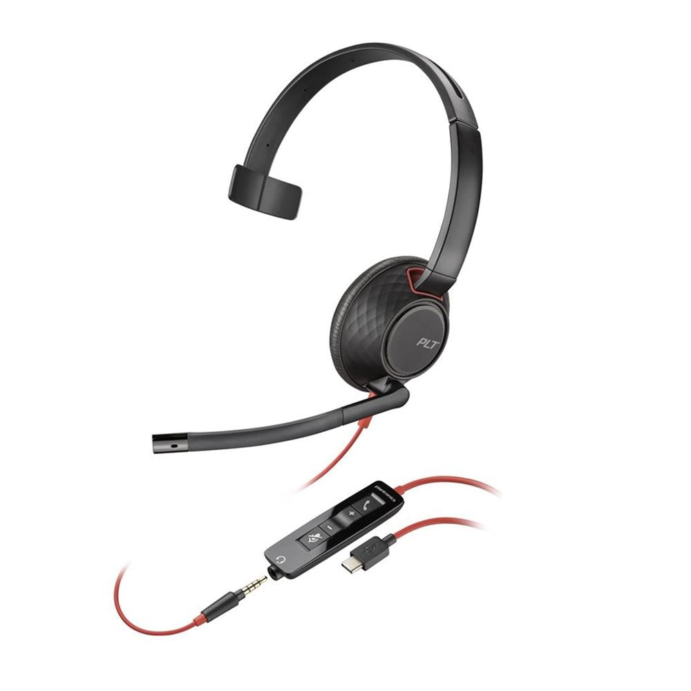 Auricular poly blackwire 5210 usb tipo c negro