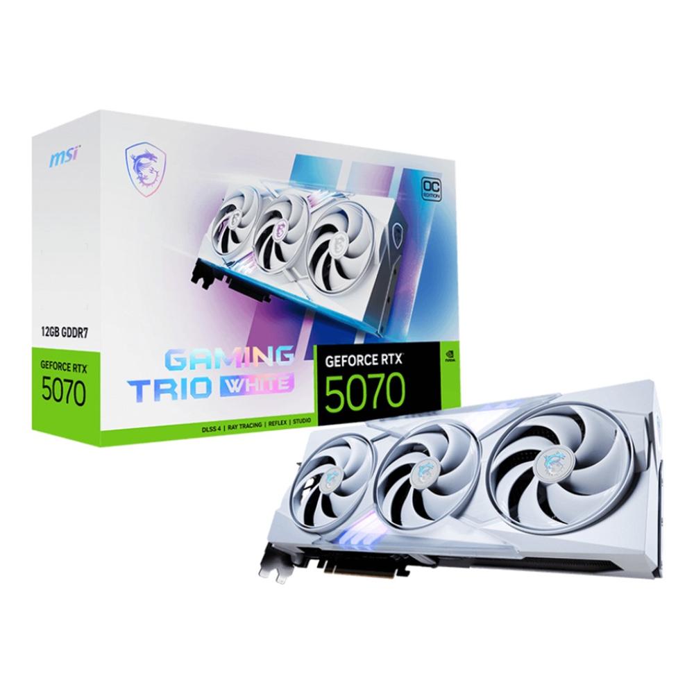 Tarjeta grafica msi rtx 5070 12gb gaming trio oc white