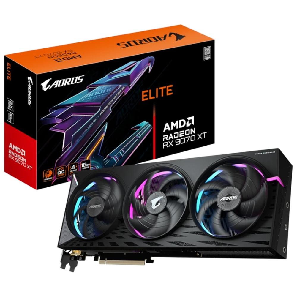Tarjeta grafica gigabyte radeon rx 9070 xt aorus e 16gb gddr6 - 2x dp - 2x hdmi pci express 5.0