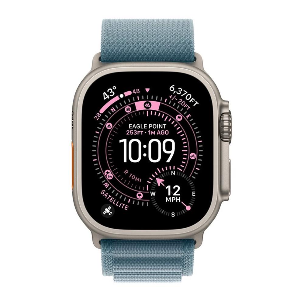 Smartwatch apple watch ultra 3 gps + cellular 49mm natural titanium case blue alpine loop - s