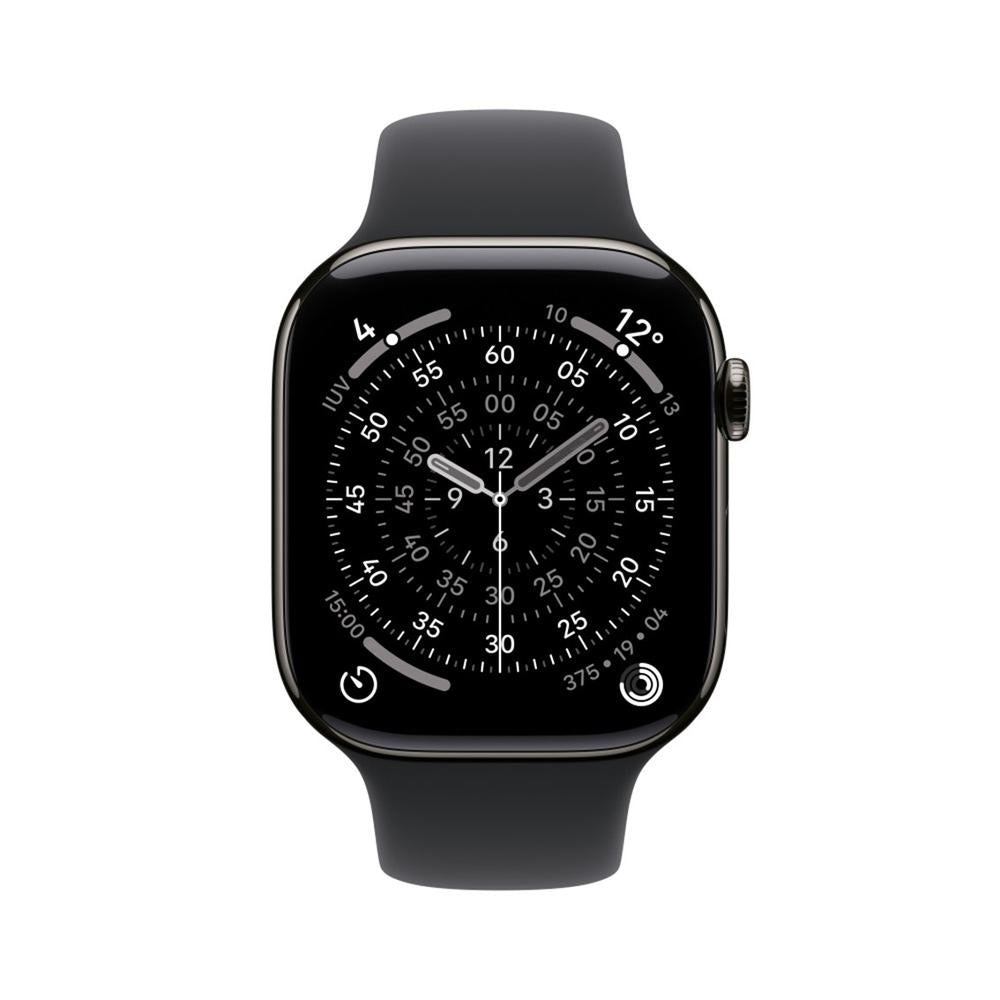 Smartwatch apple watch s11 gps + cellular 46mm natural slate case black sport band s - m
