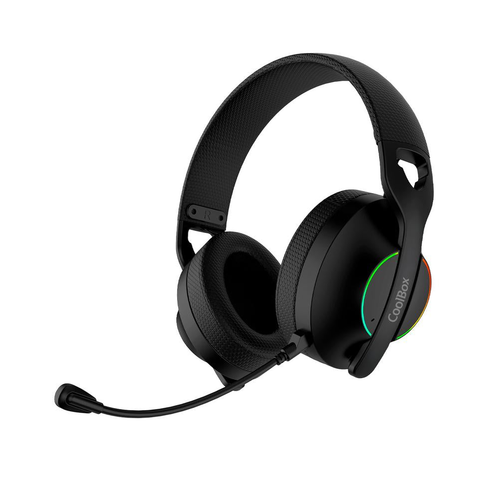 Auriculares con microfono coolbox wb01 inalambricos gaming bluetooth negro