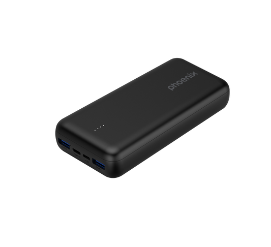 Phoenix powerbank batería externa 20000mah con 2 usb carga rapida y 1 usb tipo c pd