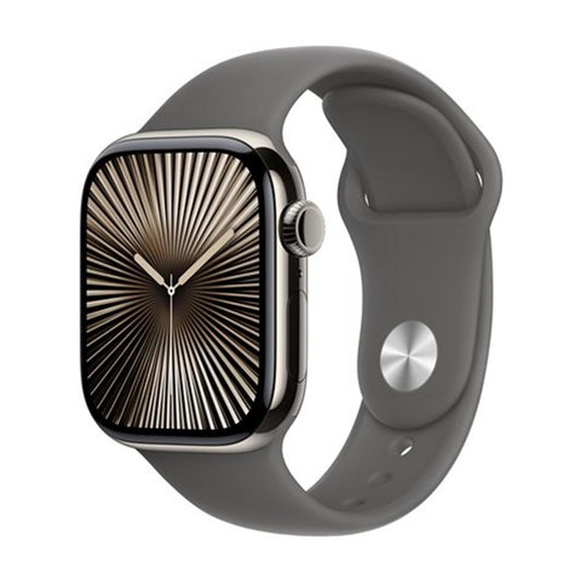 Smartwatch apple watch series 10 gps + cell 42mm natural titanium stone grey sport band s - m