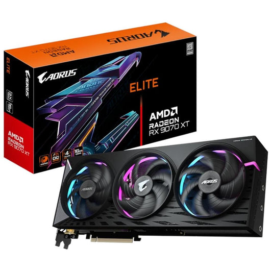 Tarjeta grafica gigabyte radeon rx 9070 xt aorus e 16gb gddr6 -  2x dp -  2x hdmi pci express 5.0