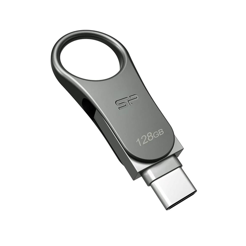 Memoria usb 3.2 - usb tipo c silicon power c80 128gb dual metalico