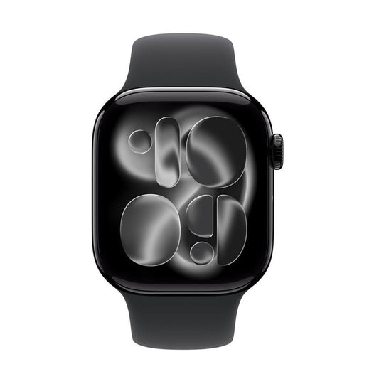 Smartwatch apple watch s11 gps + cellular 42mm jet black aluminium case  black sport band -  s - m