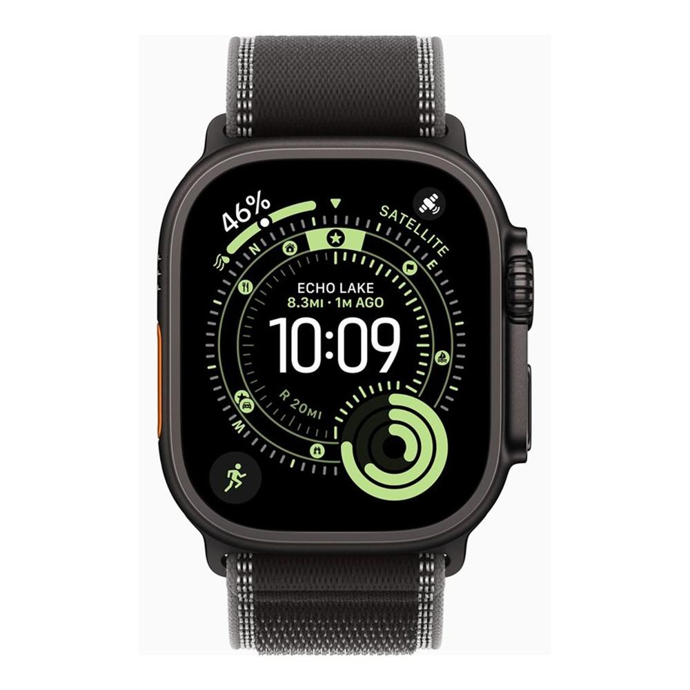 Smartwatch apple watch ultra 3 gps + cellular 49mm black titanium case  black - charcoal trail loop -  m - l