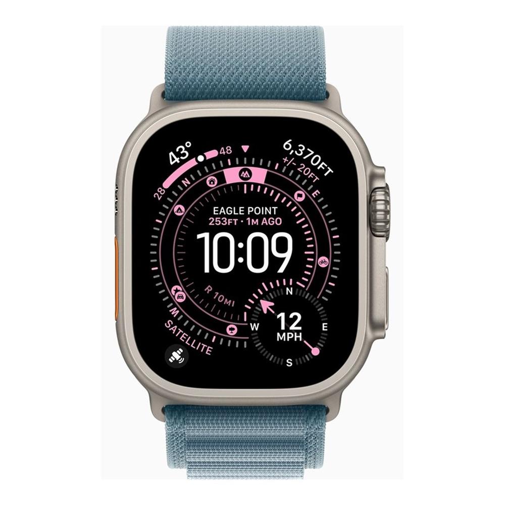 Smartwatch apple watch ultra 3 gps + cellular 49mm natural titanium case blue alpine loop -  m