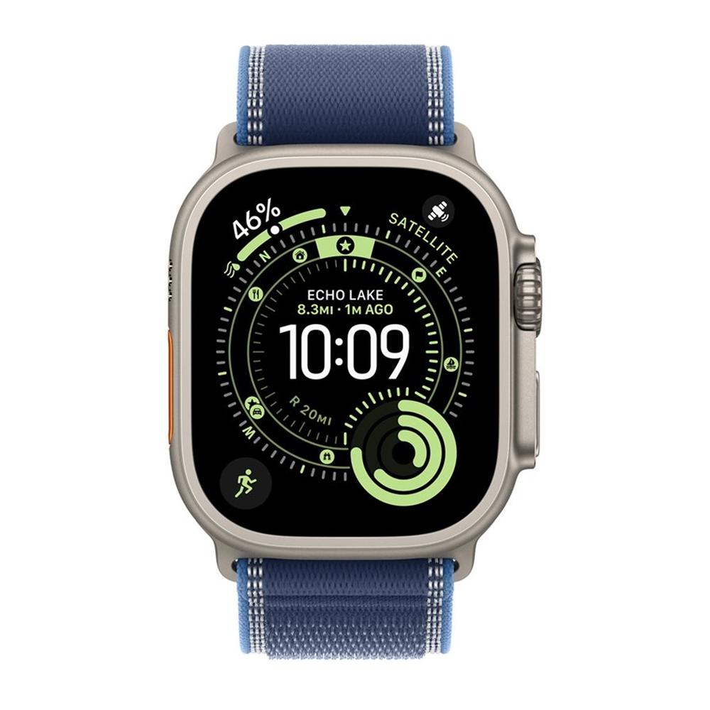 Smartwatch apple watch ultra 3 gps + cellular 49mm natural titanium case blue trail loop -  s - m