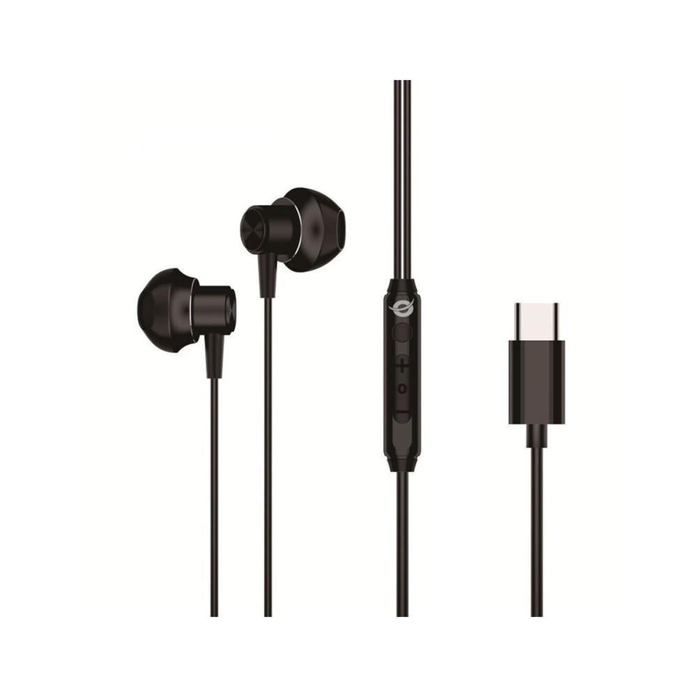 Auricular intrauditivo usb - c conceptronic brendan04b microfono controles 1.2m color negro