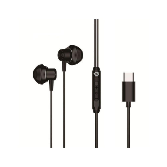 Auricular intrauditivo usb - c conceptronic brendan04b microfono controles 1.2m color negro