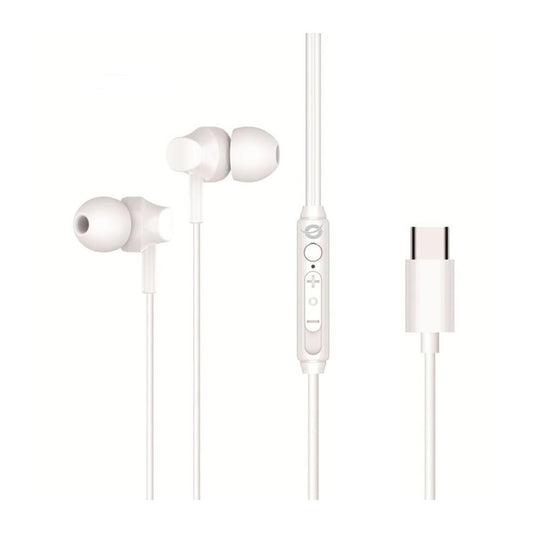 Auricular intrauditivo usb - c conceptronic brendan03w 1.2m microfono blanco
