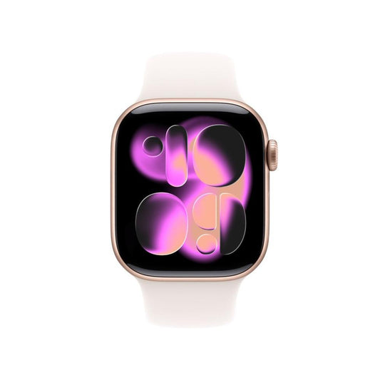 Smartwatch apple watch s11 gps + cellular 42mm rose gold aluminium case light blush sport band s - m