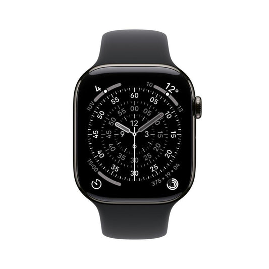 Smartwatch apple watch s11 gps + cellular 42mm slate titanium case black sport band s - m
