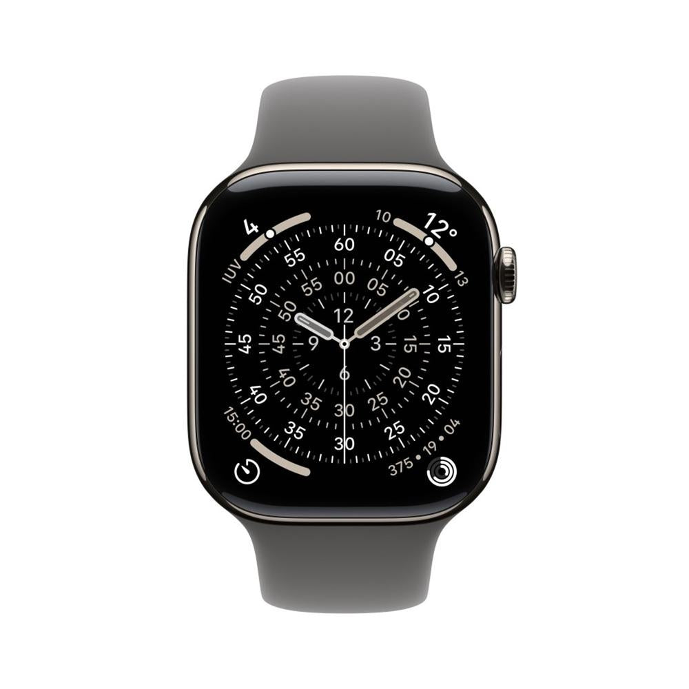 Smartwatch apple watch s11 gps + cellular 46mm natural titanium case stone grey sport band s - m