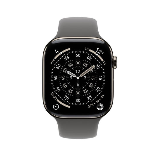Smartwatch apple watch s11 gps + cellular 46mm natural titanium case stone grey sport band m - l