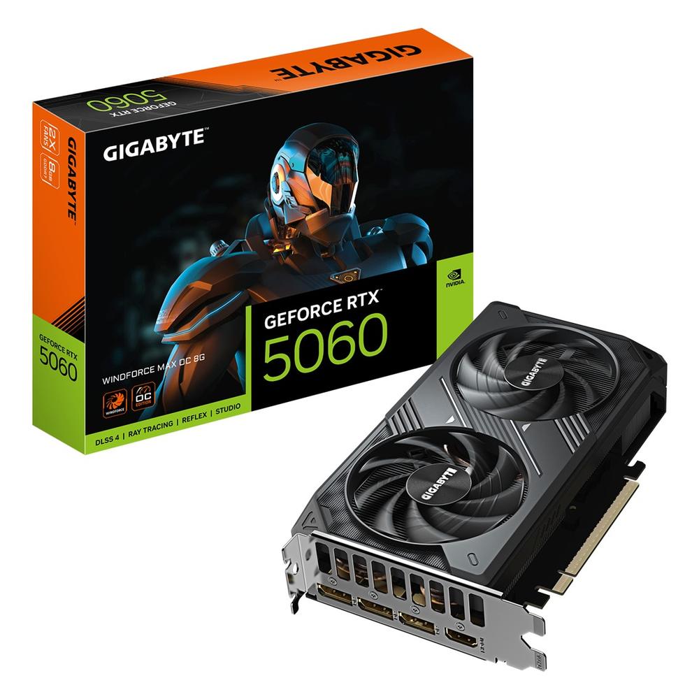 Tarjeta grafica gigabyte rtx 5060 windforce 8gb max gddr7 -  3x dp -  1x hdmi pci express 5.0