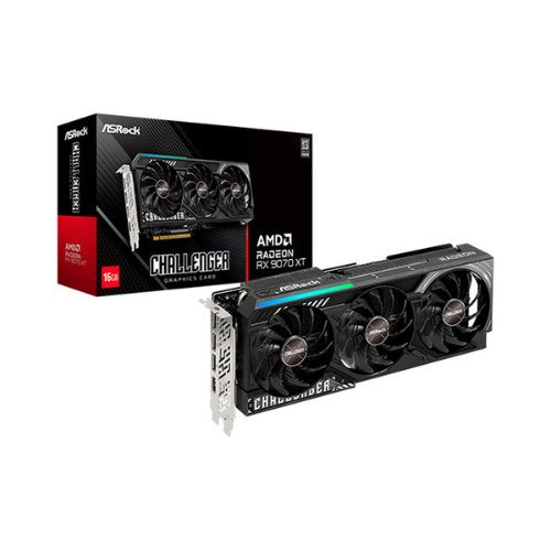 Tarjeta grafica asrock rx 9070 xt challenger 16gb gddr6 -  3x dp -  1x hdmi pci express 5.0