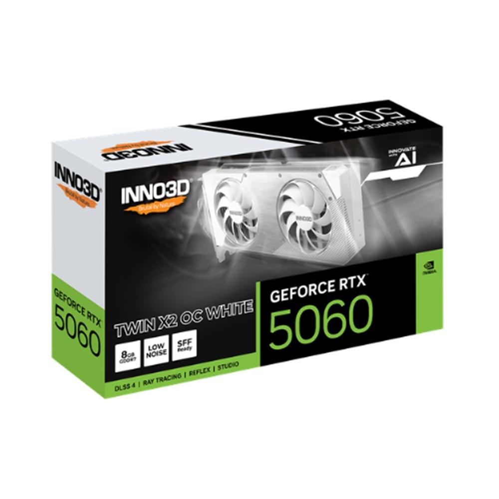 Tarjeta grafica inno3d rtx 5060 twin x2 oc white 8gb gddr7 -  3x dp -  1x hdmi pci express 5.0