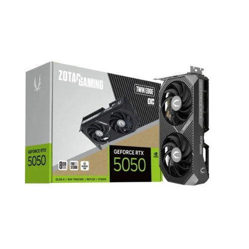 Tarjeta grafica zotac gaming rtx 5050 oc twin edge 8gb gddr7 -  3x dp -  1x hdmi pci express 5.0