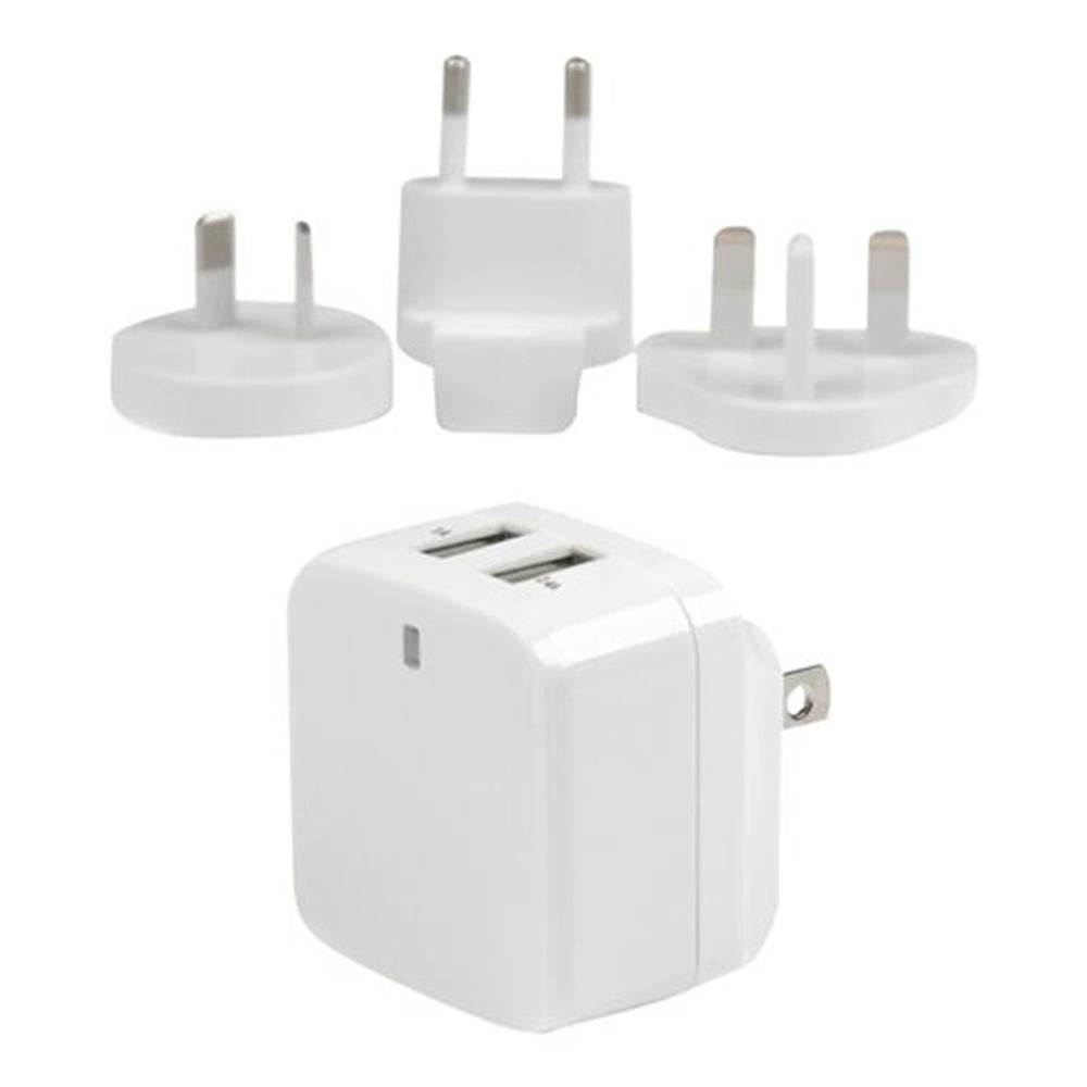 Cargador pared startech usb2pacwh 17w 2x usb tipo a blanco
