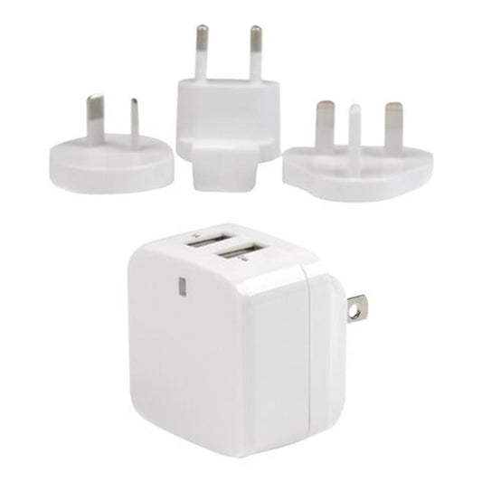 Cargador pared startech usb2pacwh 17w 2x usb tipo a blanco