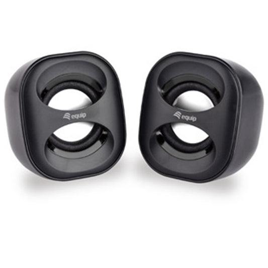 Altavoces 2.0 equip life mini 6w rms color negro jack 3.5 pulgadas alimetancion usb