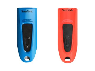 Memoria usb 3.0 sandisk 32gb cruzer ultra pack 2 unidades rojo - azul