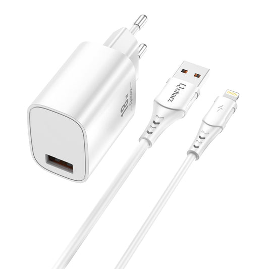 Kit cargador qcharx artemisia 3a 18w + cable usb lightning  blanco