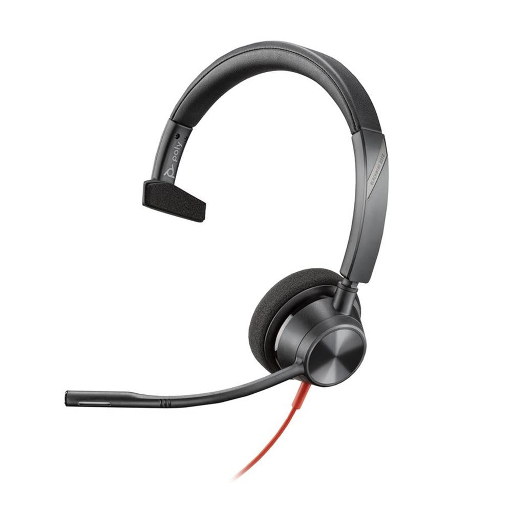 Auriculares poly monoaurales blackwire 3310 con certificación microsoft teams usb - c + adaptador usb - c - a