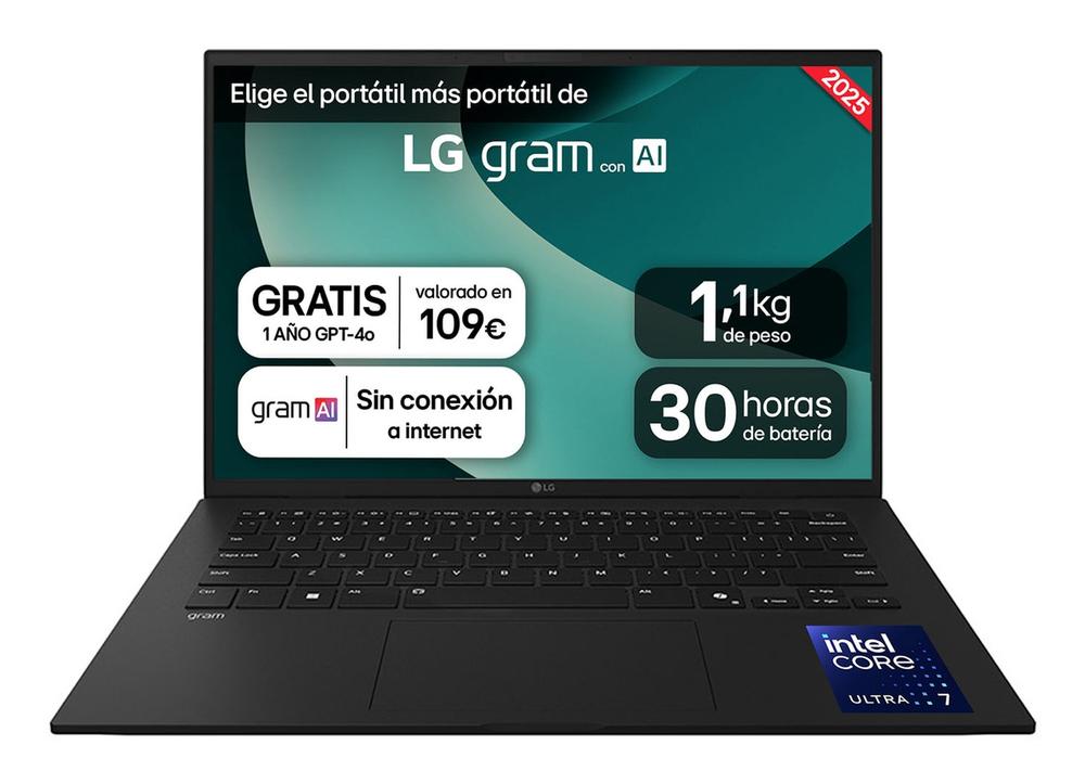 Portatil lg gram  14zd90t - g intel core ultra 7 255h 16gb ssd1tb freedos 14 pulgadas