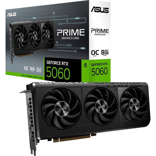 Tarjeta grafica asus prime rtx 5060 8gb gddr7 -  3x dp -  1x hdmi pci express 5.0